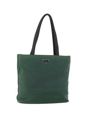 Prada Green Nylon Tote Bag